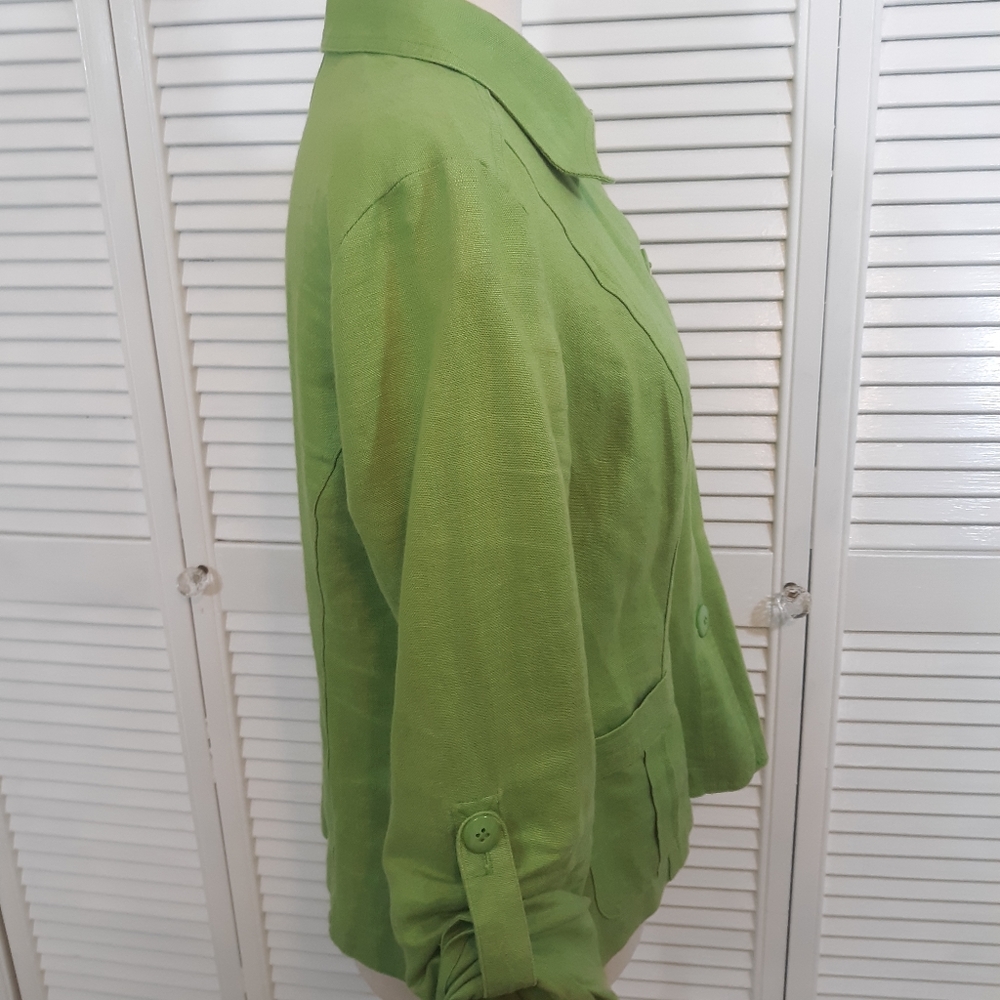 Charter club linen button down shirt top med *C7 - Picture 5 of 6